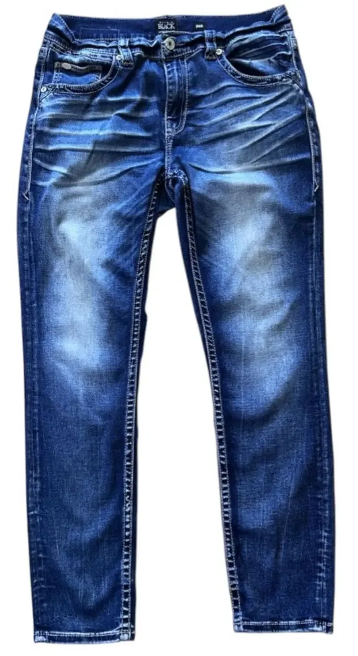 Buckle Black High-Rise Skinny Jeans Men's 36X32